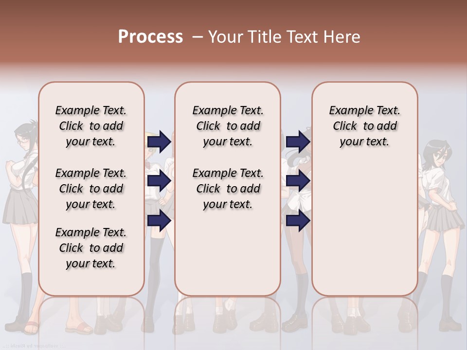 A Group Of Anime Girls Standing Next To Each Other PowerPoint Template