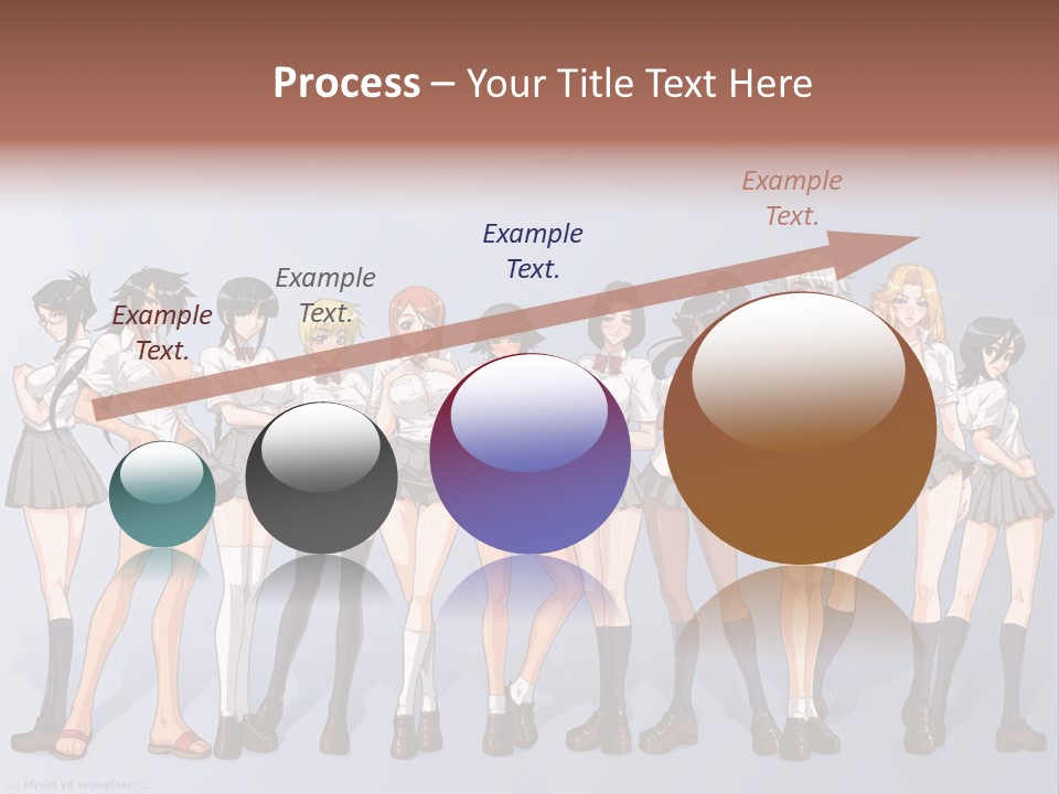 A Group Of Anime Girls Standing Next To Each Other PowerPoint Template