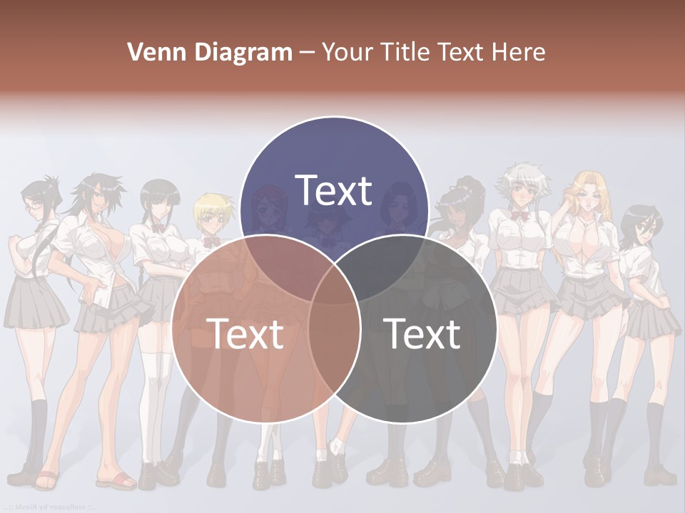 A Group Of Anime Girls Standing Next To Each Other PowerPoint Template