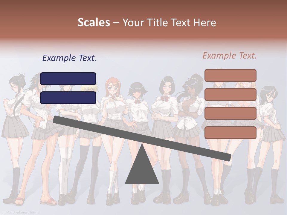 A Group Of Anime Girls Standing Next To Each Other PowerPoint Template