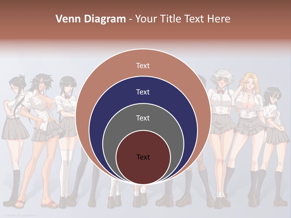 A Group Of Anime Girls Standing Next To Each Other PowerPoint Template
