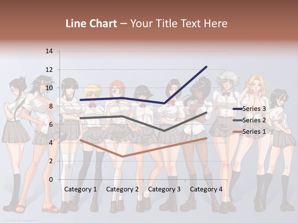 A Group Of Anime Girls Standing Next To Each Other PowerPoint Template