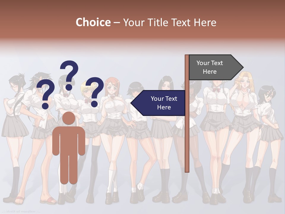 A Group Of Anime Girls Standing Next To Each Other PowerPoint Template