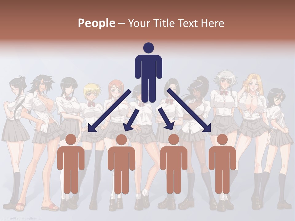 A Group Of Anime Girls Standing Next To Each Other PowerPoint Template