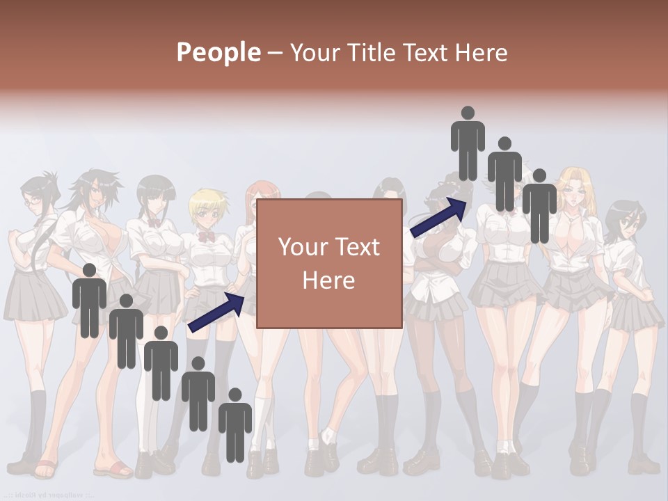 A Group Of Anime Girls Standing Next To Each Other PowerPoint Template