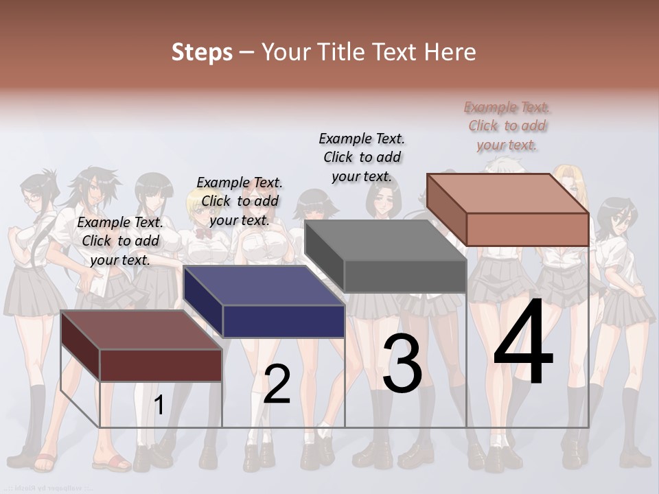 A Group Of Anime Girls Standing Next To Each Other PowerPoint Template