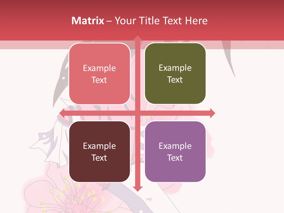 A Girl With Long Hair And A Pink Dress Is Standing In Front Of A Red PowerPoint Template