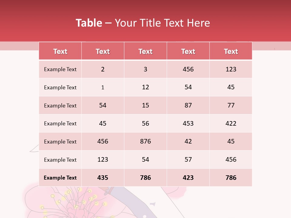 A Girl With Long Hair And A Pink Dress Is Standing In Front Of A Red PowerPoint Template