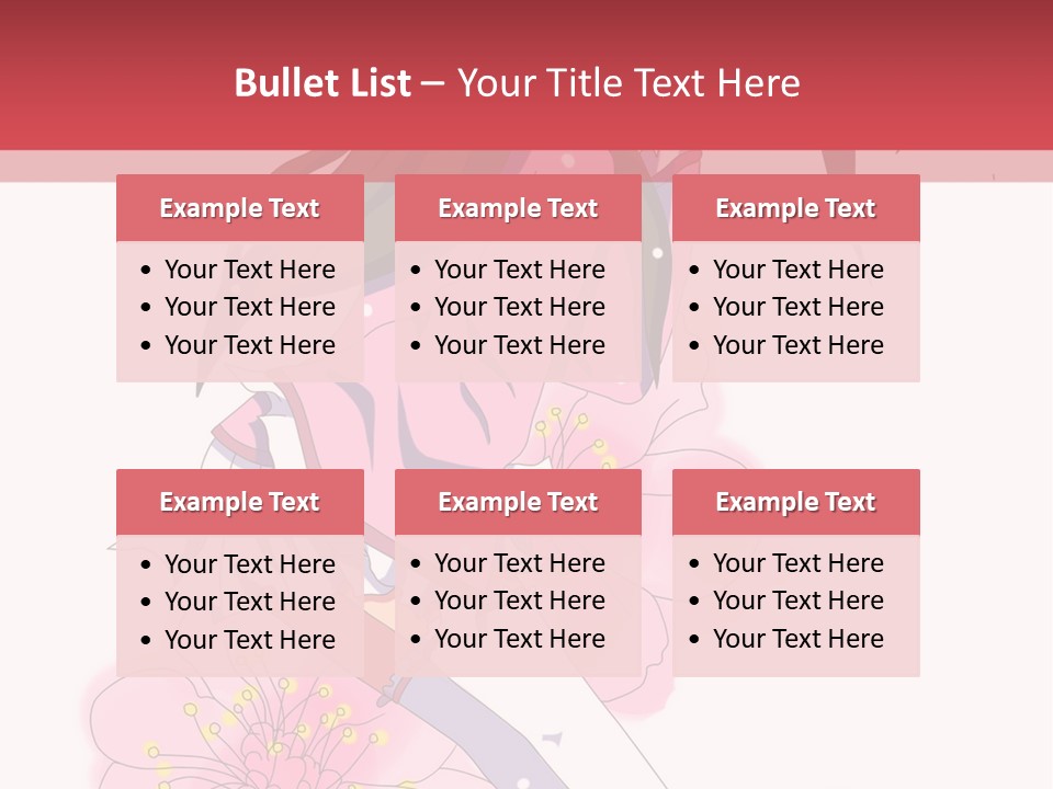 A Girl With Long Hair And A Pink Dress Is Standing In Front Of A Red PowerPoint Template