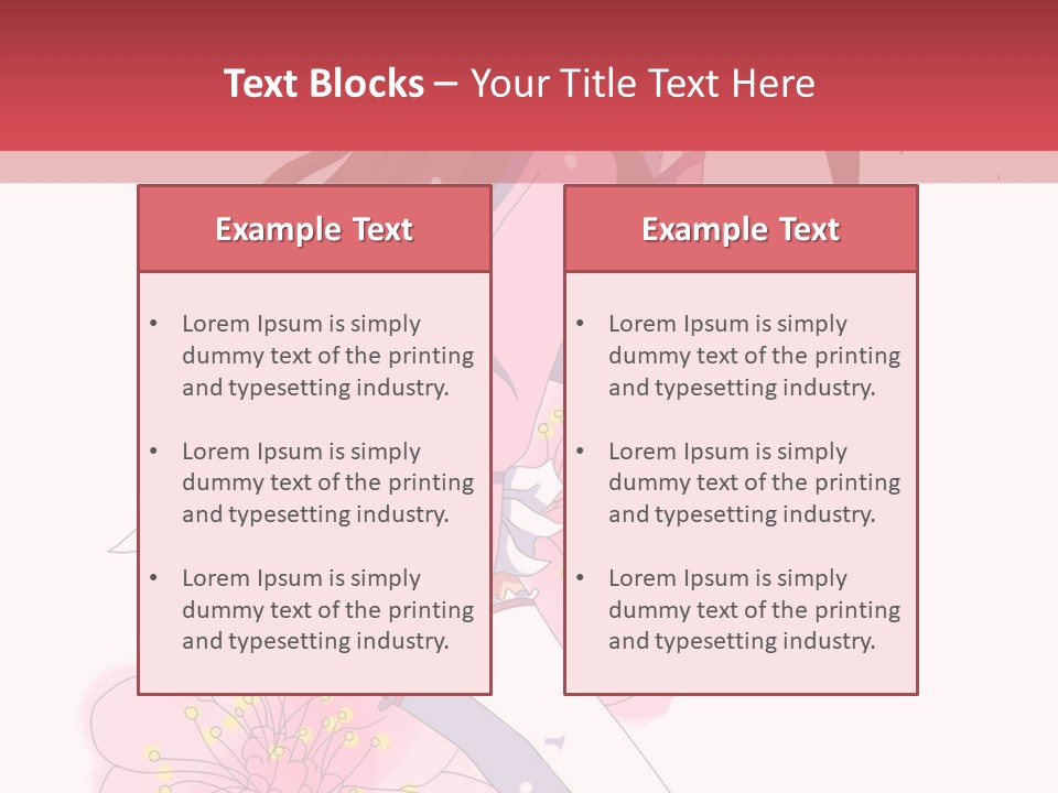 A Girl With Long Hair And A Pink Dress Is Standing In Front Of A Red PowerPoint Template