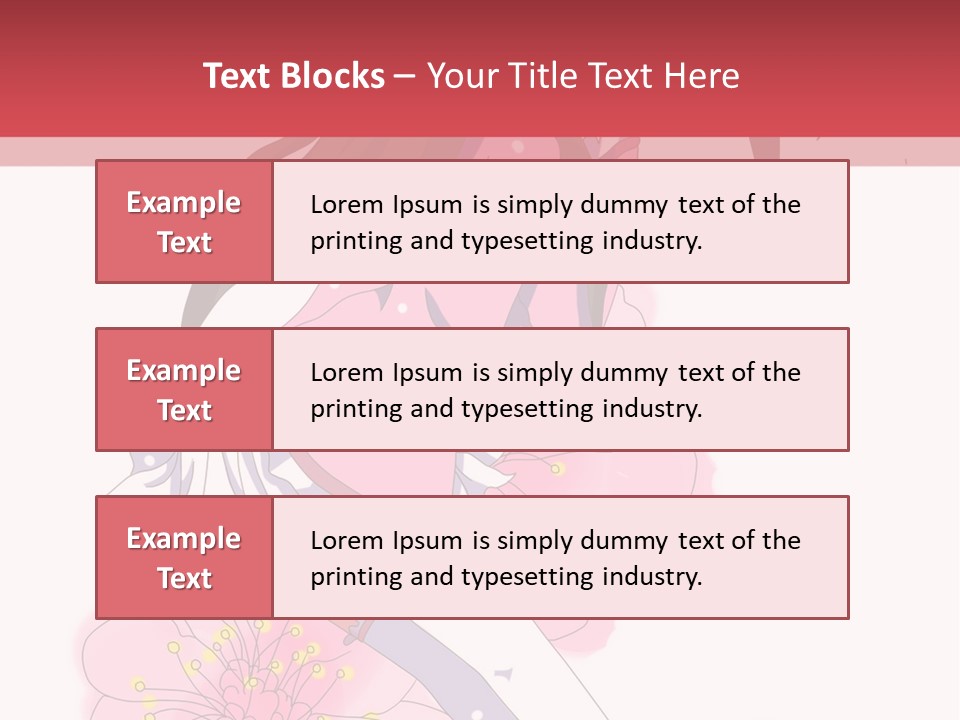 A Girl With Long Hair And A Pink Dress Is Standing In Front Of A Red PowerPoint Template