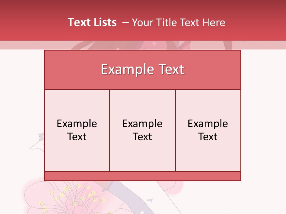 A Girl With Long Hair And A Pink Dress Is Standing In Front Of A Red PowerPoint Template