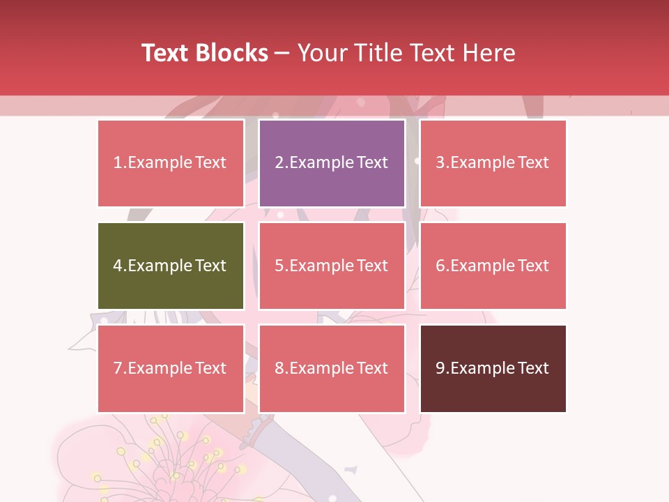 A Girl With Long Hair And A Pink Dress Is Standing In Front Of A Red PowerPoint Template