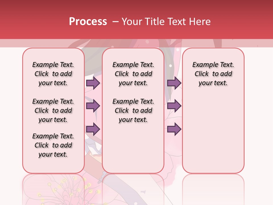 A Girl With Long Hair And A Pink Dress Is Standing In Front Of A Red PowerPoint Template