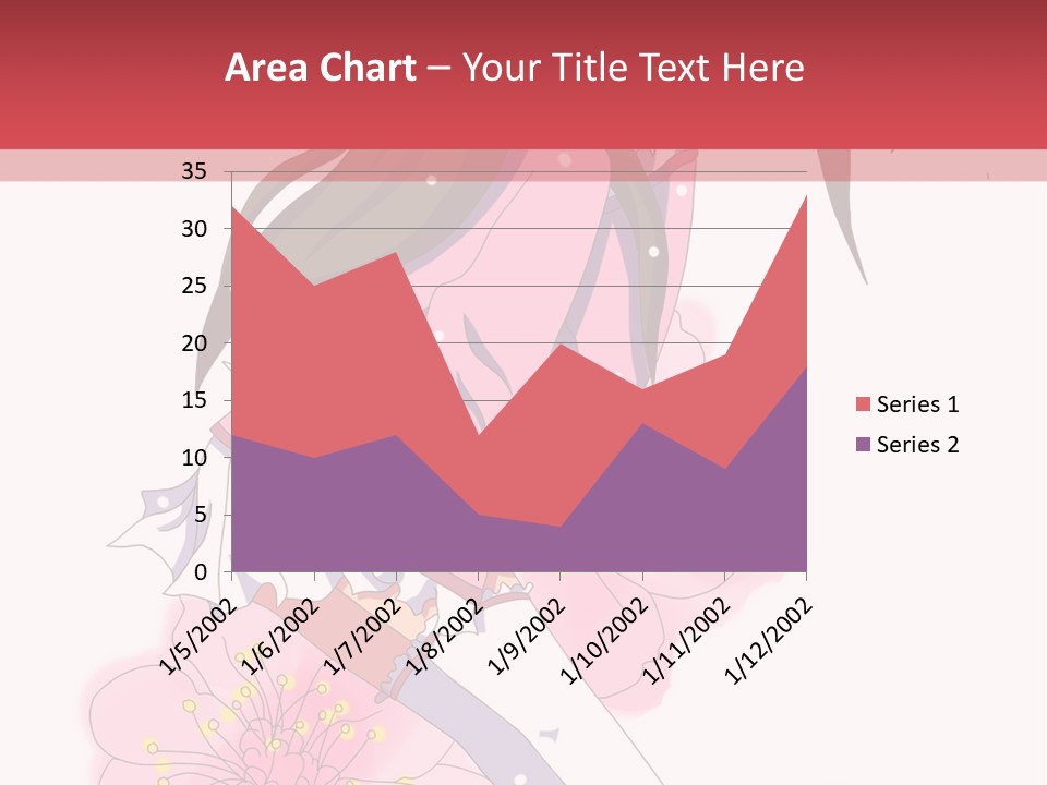 A Girl With Long Hair And A Pink Dress Is Standing In Front Of A Red PowerPoint Template