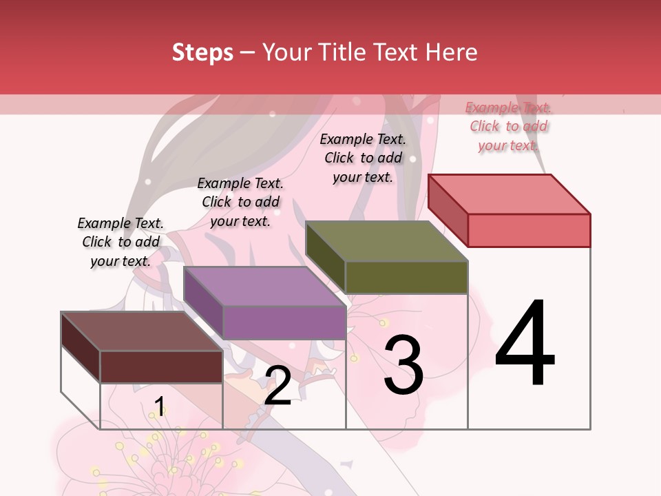 A Girl With Long Hair And A Pink Dress Is Standing In Front Of A Red PowerPoint Template