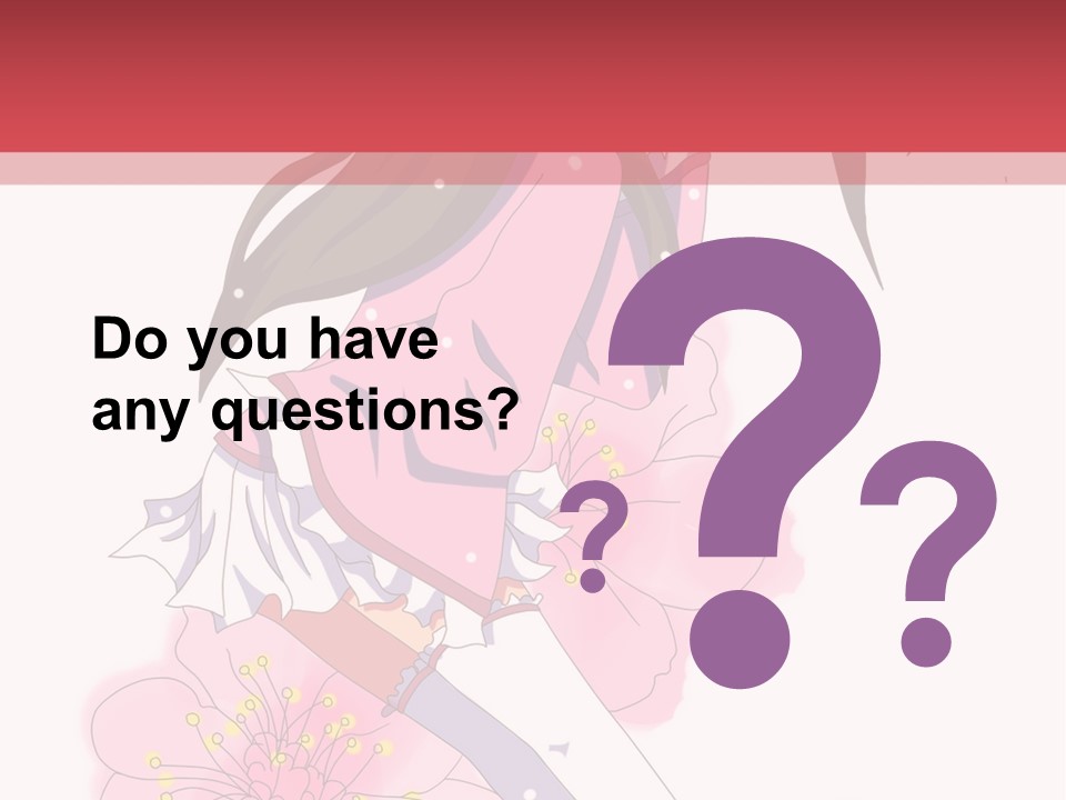 A Girl With Long Hair And A Pink Dress Is Standing In Front Of A Red PowerPoint Template