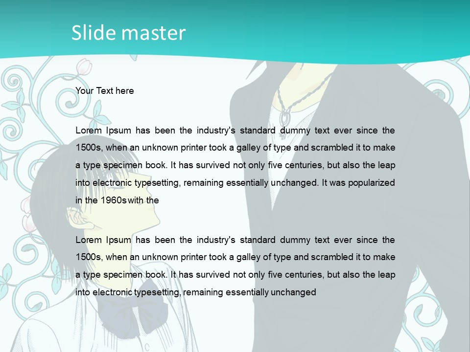 A Man And Woman Standing Next To Each Other PowerPoint Template