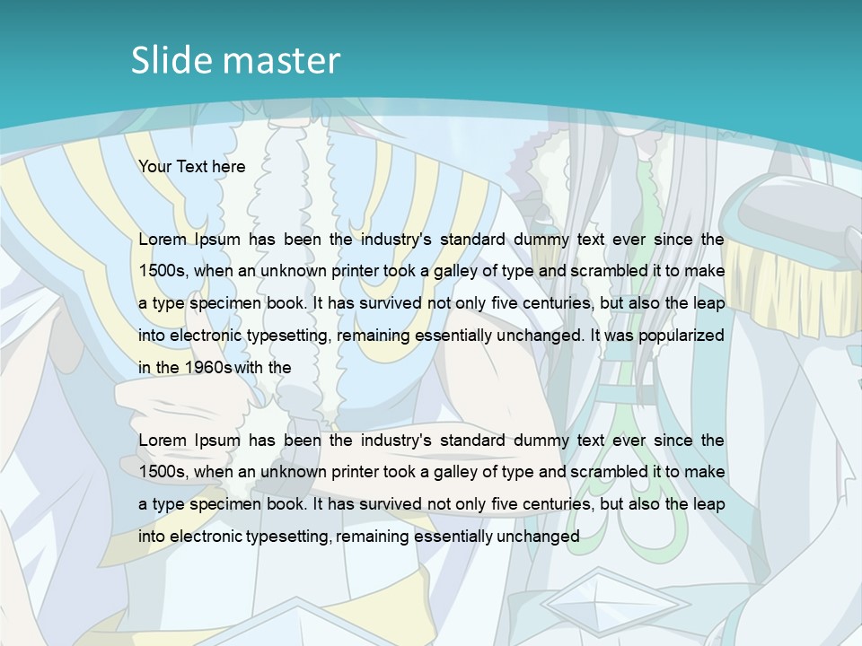 A Couple Of Anime Characters Standing Next To Each Other PowerPoint Template