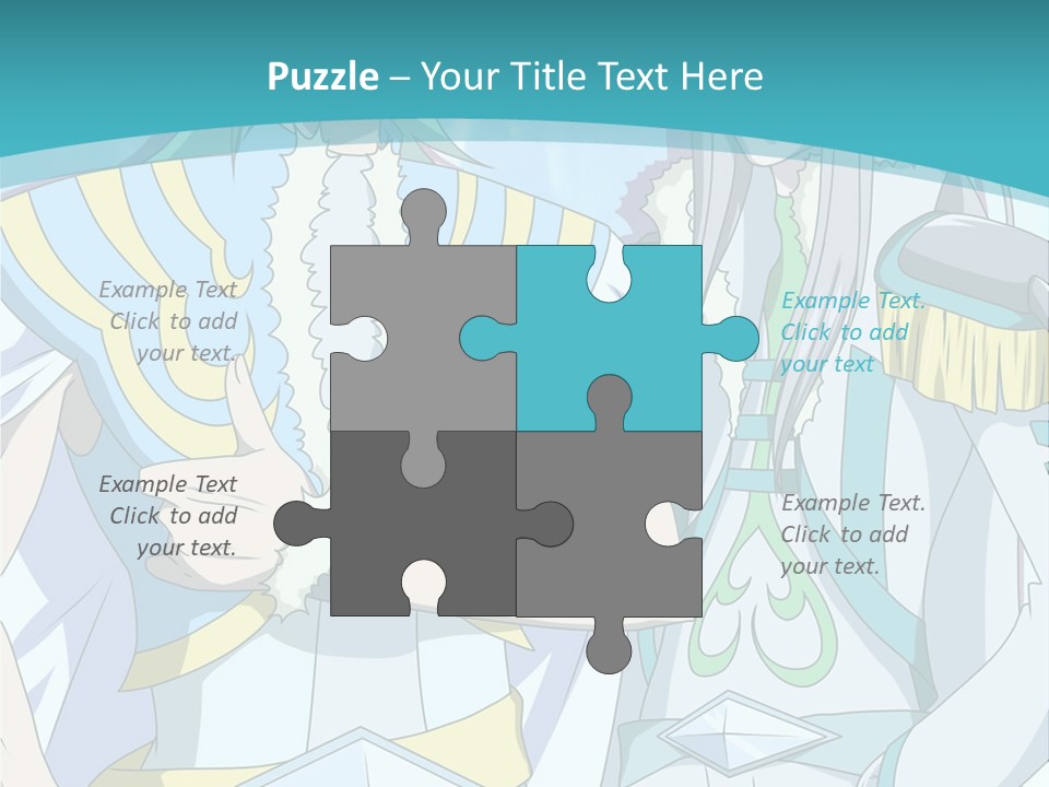 A Couple Of Anime Characters Standing Next To Each Other PowerPoint Template