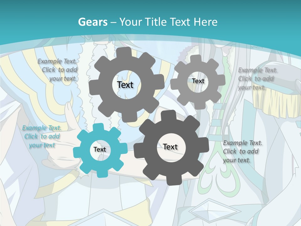 A Couple Of Anime Characters Standing Next To Each Other PowerPoint Template