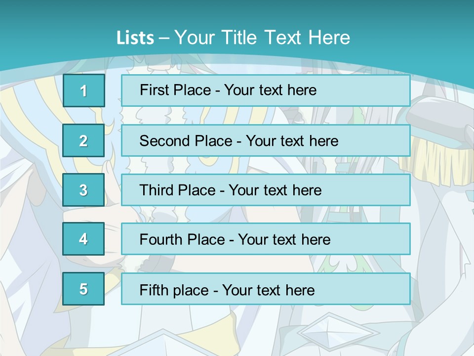 A Couple Of Anime Characters Standing Next To Each Other PowerPoint Template