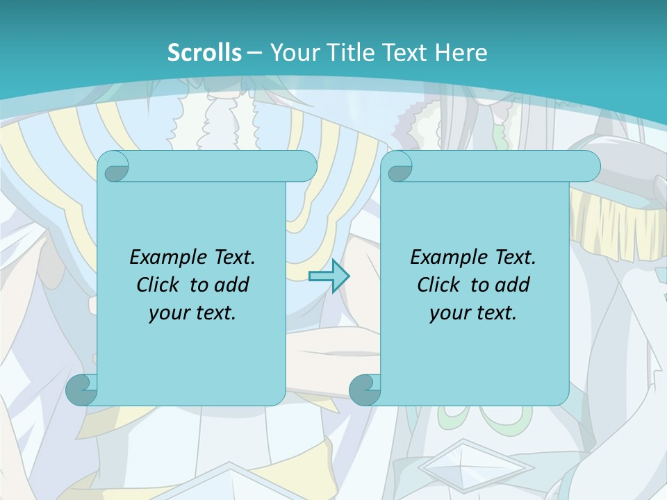 A Couple Of Anime Characters Standing Next To Each Other PowerPoint Template