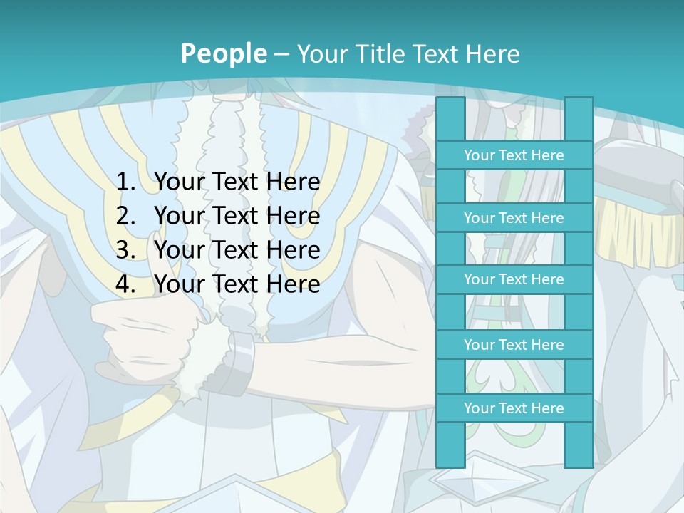 A Couple Of Anime Characters Standing Next To Each Other PowerPoint Template