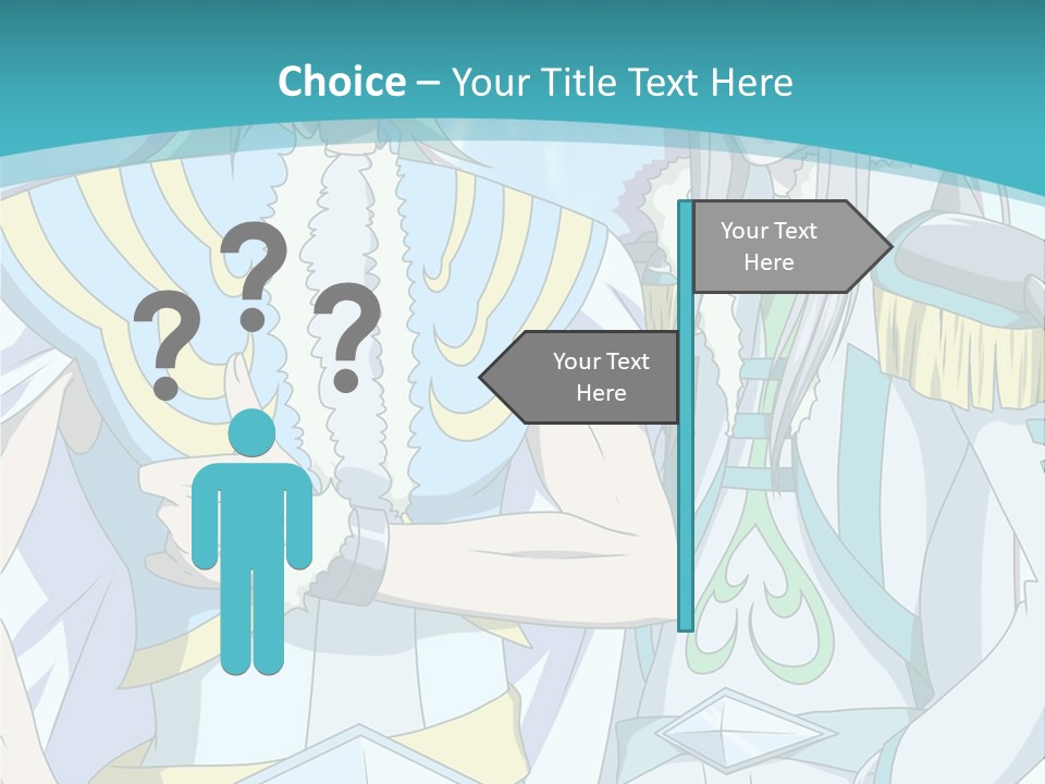 A Couple Of Anime Characters Standing Next To Each Other PowerPoint Template