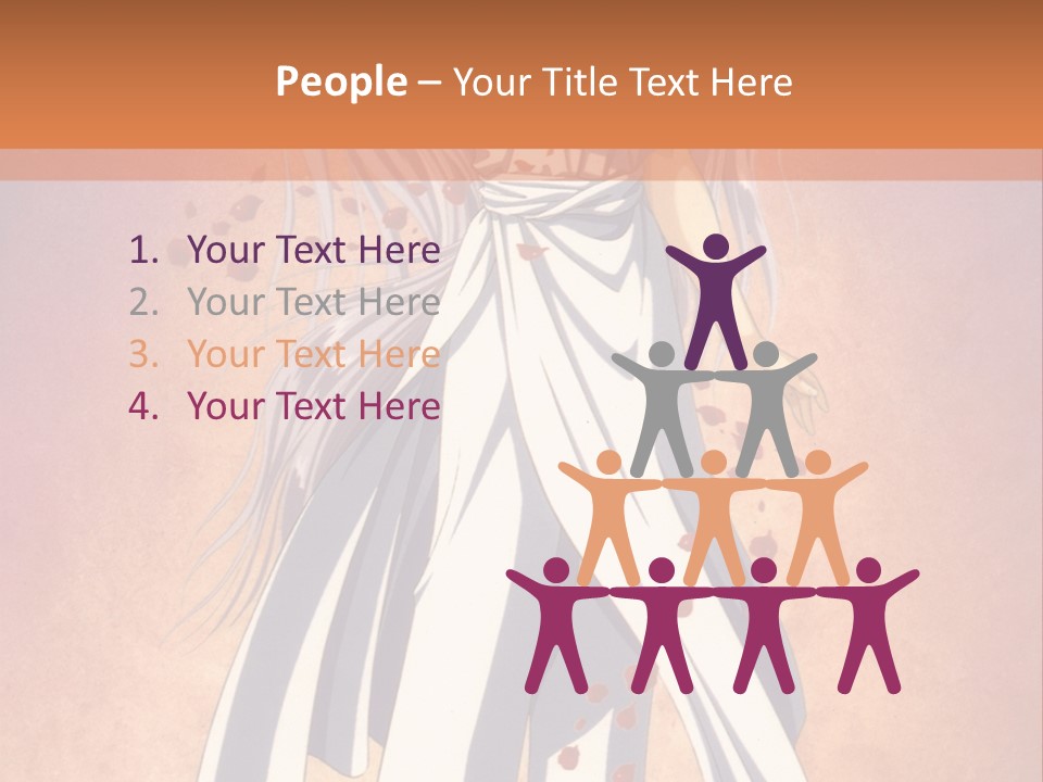 A Woman In A White Dress Holding A Flower PowerPoint Template