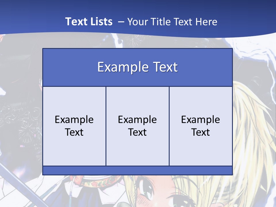 A Group Of Anime Characters With Swords On A Blue Background PowerPoint Template