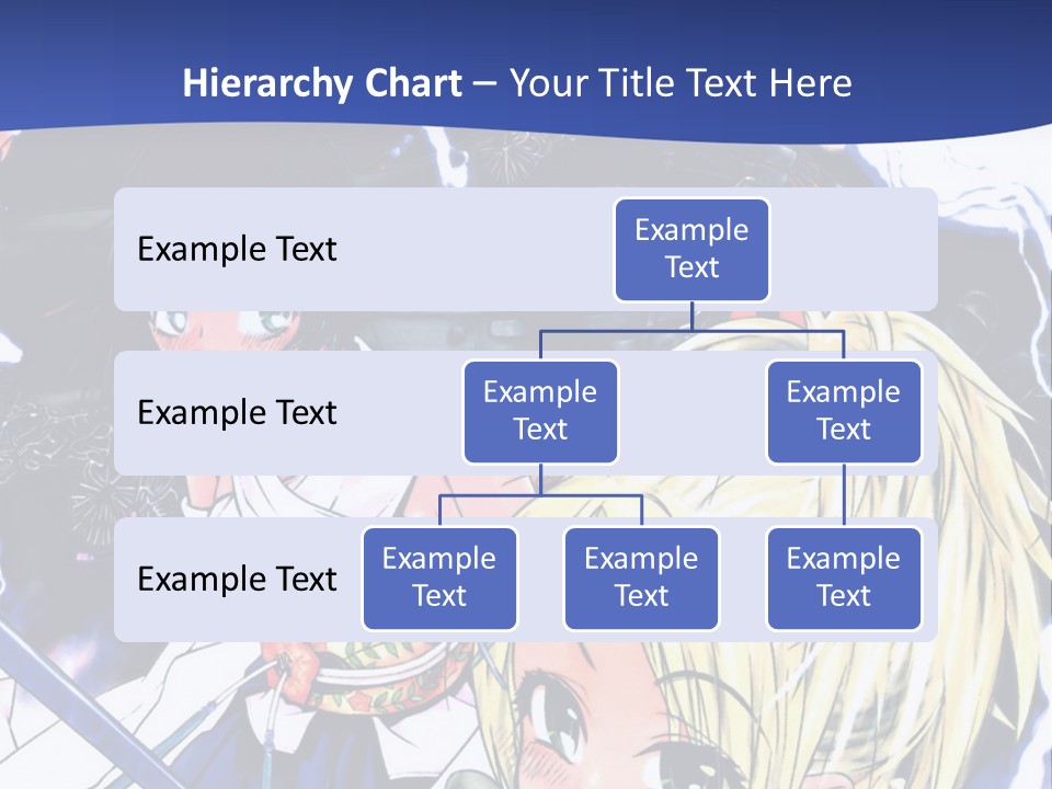 A Group Of Anime Characters With Swords On A Blue Background PowerPoint Template