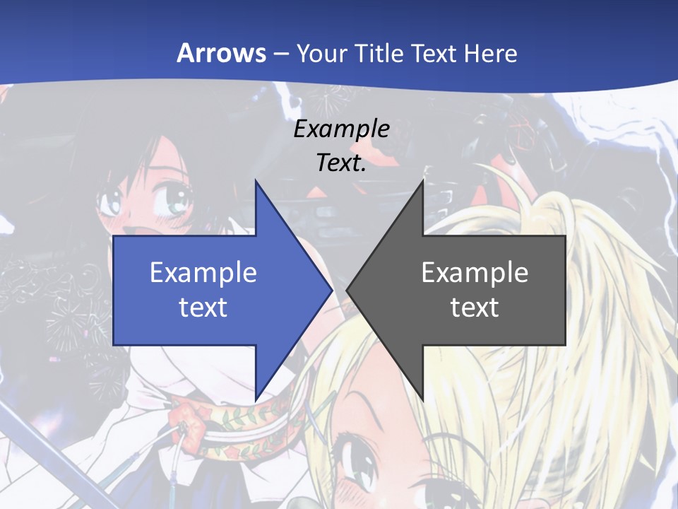 A Group Of Anime Characters With Swords On A Blue Background PowerPoint Template