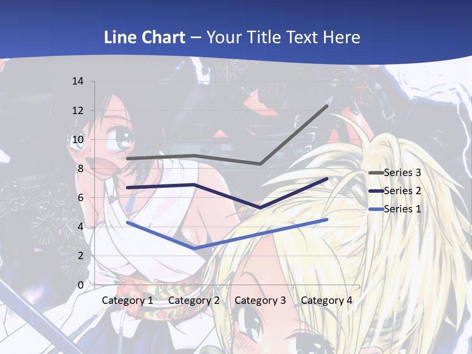 A Group Of Anime Characters With Swords On A Blue Background PowerPoint Template