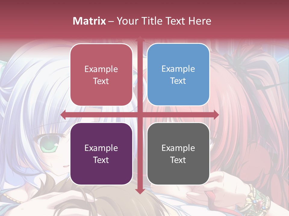 A Group Of Anime Girls Standing Next To Each Other PowerPoint Template