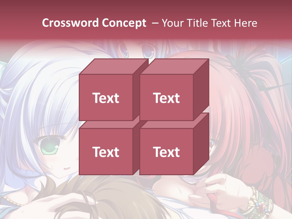 A Group Of Anime Girls Standing Next To Each Other PowerPoint Template