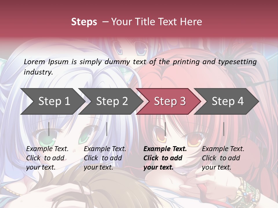 A Group Of Anime Girls Standing Next To Each Other PowerPoint Template