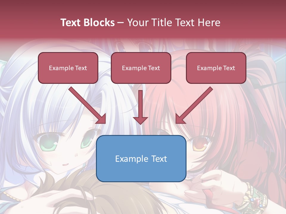 A Group Of Anime Girls Standing Next To Each Other PowerPoint Template