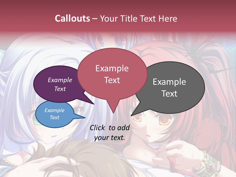A Group Of Anime Girls Standing Next To Each Other PowerPoint Template