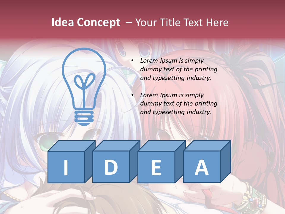 A Group Of Anime Girls Standing Next To Each Other PowerPoint Template