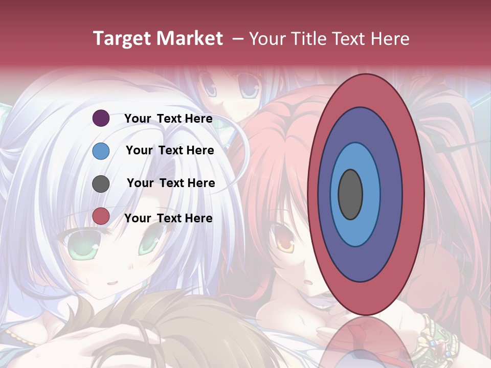 A Group Of Anime Girls Standing Next To Each Other PowerPoint Template