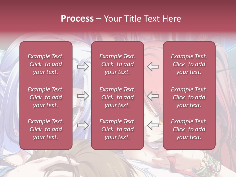 A Group Of Anime Girls Standing Next To Each Other PowerPoint Template