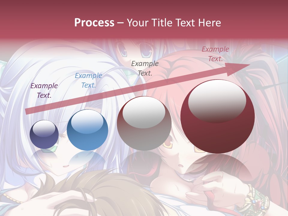 A Group Of Anime Girls Standing Next To Each Other PowerPoint Template
