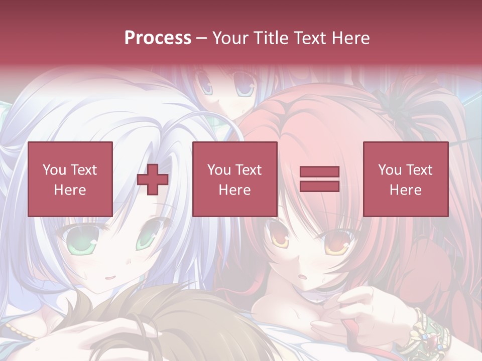 A Group Of Anime Girls Standing Next To Each Other PowerPoint Template