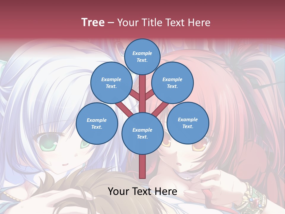 A Group Of Anime Girls Standing Next To Each Other PowerPoint Template