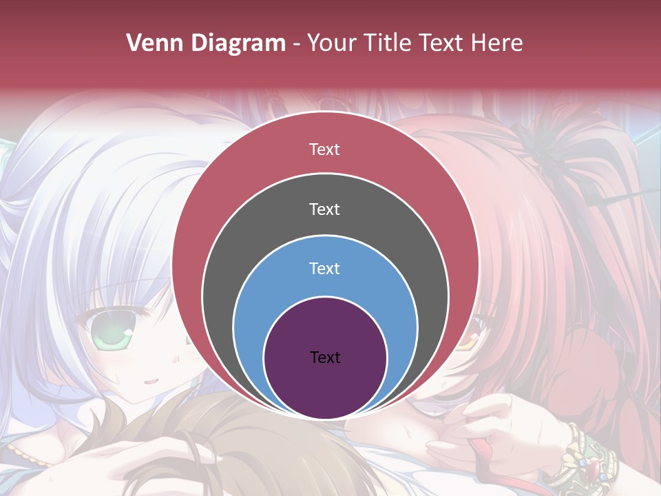 A Group Of Anime Girls Standing Next To Each Other PowerPoint Template