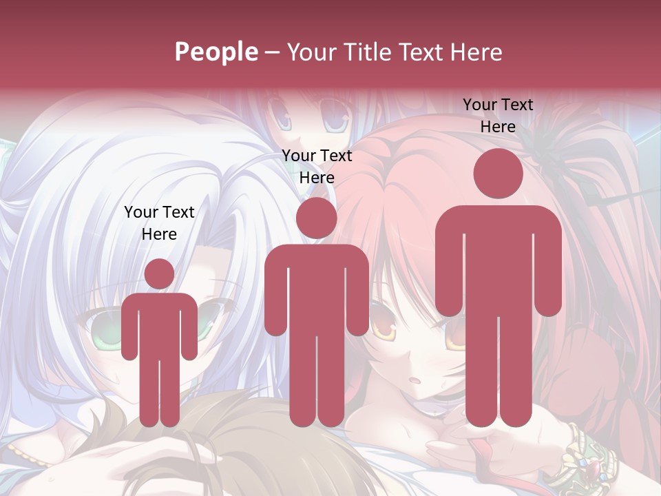 A Group Of Anime Girls Standing Next To Each Other PowerPoint Template