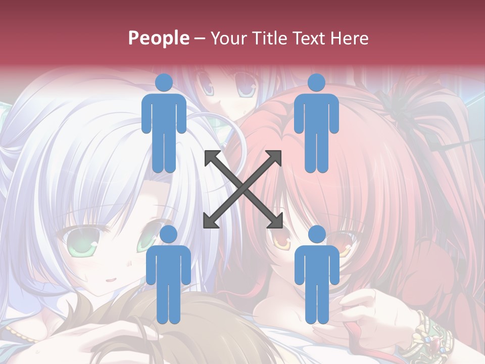 A Group Of Anime Girls Standing Next To Each Other PowerPoint Template
