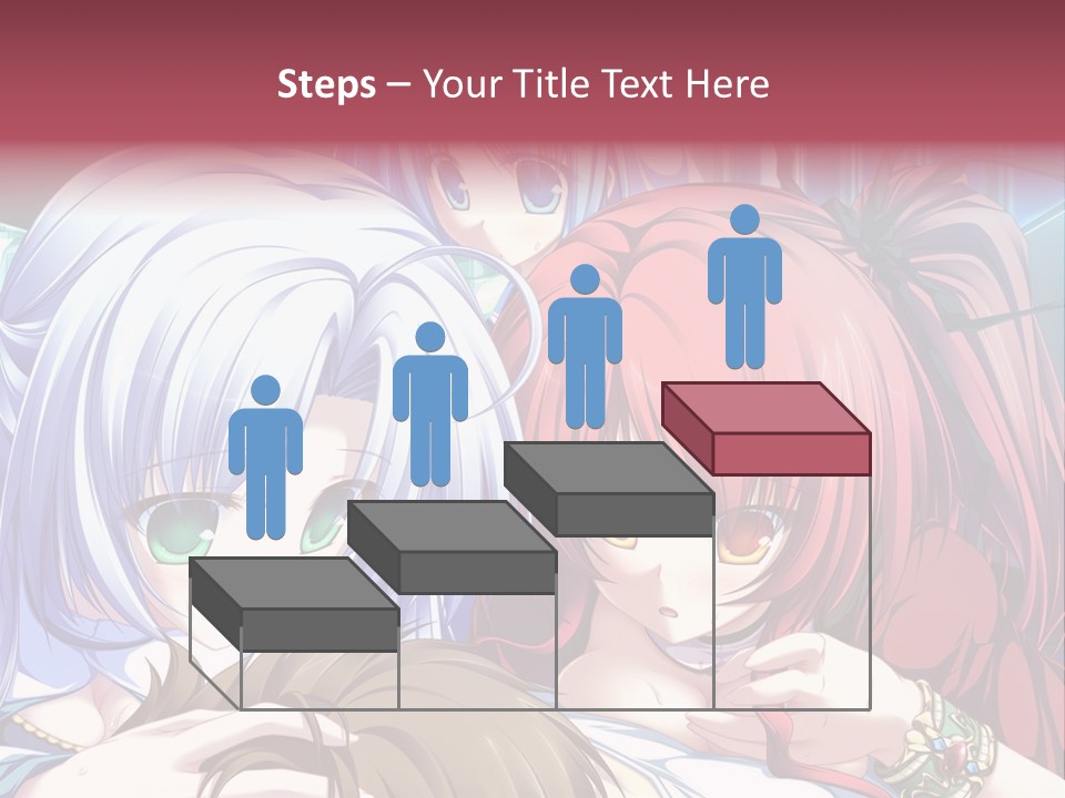 A Group Of Anime Girls Standing Next To Each Other PowerPoint Template