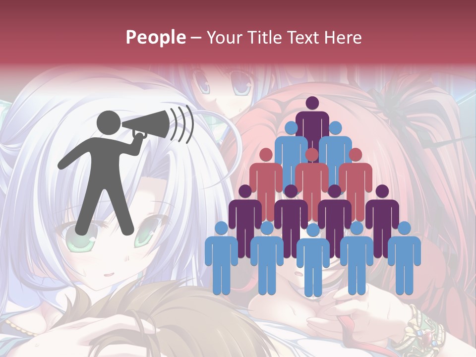 A Group Of Anime Girls Standing Next To Each Other PowerPoint Template